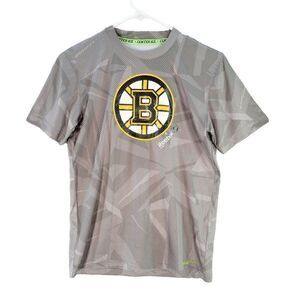 Reebok Men's Boston Bruins Logo Tee Shirt in Light Camo Size M